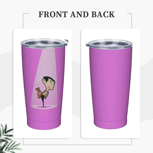 Tamluz Mr. Beans Stainless Steel Tumbler with Straw – Large Thermal Mug for Hot & Cold Drinks