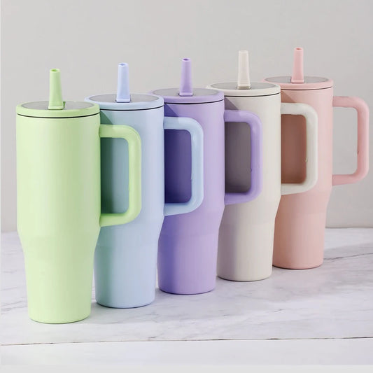 Tamluz Stainless Steel Water Bottle 40oz | Personalized Insulated Flask with Straw for Outdoor Sports