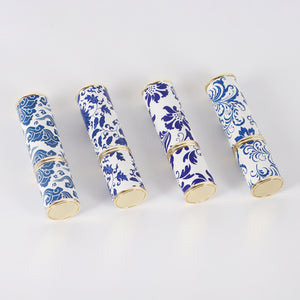 Blue And White Porcelain Vintage Perfume Sub-bottles PU Leather Glass Bottle