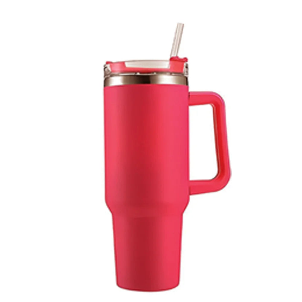 Tamluz 40oz 304 Stainless Steel Insulated Water Bottle, Thermal Coffee Car Cup, Vacuum Flask with Handle & Straw for Sports
