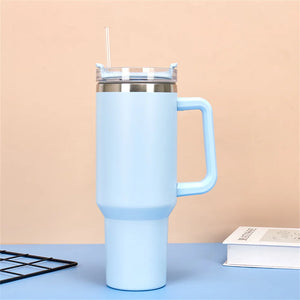 Tamluz 40oz 304 Stainless Steel Insulated Water Bottle, Thermal Coffee Car Cup, Vacuum Flask with Handle & Straw for Sports